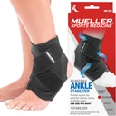 MUELLER Sports Medicine Adjustable Ankle Brace for Men and Women, Ankle Stabilizer for Compression and Pain Relief Support, Ideal for Sprains, Strains, Arthritis, Black, One Size