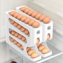 Automatic Rolling Down Egg Holder, 2 Pack Egg Organizer Storage for Refrigerator, Space Saving Container, Dispenser for Fridge - Only for "LARGE" Sized Eggs (Egg Roller Hold 56 Count)