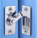 Small Barn Door Bathroom Pocket Door Lock Screen Door Stopper Hook Eye Bi-Fold Door Lock (Silver)