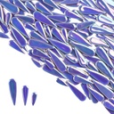 1.1LB Water Drop Petal Leaves Ceramic Mosaic Tiles for DIY Crafts,Teardrop Shaped Ceramic Mosaic Pieces for Photo Frames,Cups,Flower Pots,Fish Tank,Vases,Make Stepping Stones (Iridescent Navy Blue)