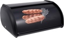 VALICLUD Metal Small Drum Bread Box Storage Case Multipurpose Kitchen Container for Bread Space Saving Household Organizer with Brushed Finish Easy Clean Design