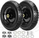 13" Flat Free Wheels Replacement for GOR Garden Cart Tires, 4.00-6 Solid Tires with 5/8"Bearings, 13" No Flat Wheels for GOR Garden Carts/Hand Trucks/Garden Carts