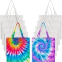 Silkfly 10 Pcs White Cotton Tote Bags for Tie Dying Items Things to Tie Dye Stuff for Large Groups Party Project diy Craft