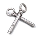 1/4" X 2-3/4" Heavy Duty Stainless Steel Concrete Anchors Eye Bolt Eyebolt Anchor Wall Concrete Brick Anchor Expansion Bolts Ring Screw Eyes,5-Pack