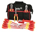Wiha 32878 Insulated Tool Set with Pliers, Cutters, Xeno, Square, Slotted & Phillips Screwdrivers in Tool Box, 13-Piece