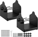 VEVOR 6x6 Post Base 2 Pcs, Inner Size 5.9x5.55 inch / 150x141 mm Post Brackets, Heavy Duty Carbon Steel Decking Posts, Wood Posts Brackets for Pavilion Deck Railing Support Deck Base Plate, Black