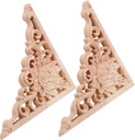 Veemoon Wood Carving Applique Door Cabinet Wardrobe Dresser Unpainted Onlay European Style Decor for Wooden Furniture