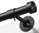 YaFex Heavy Duty Curtain Rod 32-150 Inch, 1 Inch Adjustable Black Curtain Rods for Windows, Extra Long Window Treatment Rods with Aluminium Finials, Easy Installation