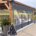 Waterproof Pergola Side Panels with Zipper and Eyelets, Outdoor Vinyl Curtain Transparent Waterproof Tarpaulin Panel for Patio, Pergola, Porch, Gazebos Partition Curtain HSYFdy (Size : 8'wx9'h(2.5 x2