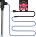 2000W Immersion Water Heater for Pool & Hot Tub – Portable Electric Submersible Heater with Temp Control, Auto Shut-Off, and WiFi Timer for Above Ground Pool, Bathtub, and baptismal pool