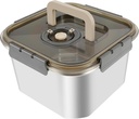 304 Stainless Steel Bakeable Bread Box Air Tightness Bread Container Time Recording Bread Storage Container Portable Bakeable Bread Box Space Saving Bread Container for Homemade Bread Rolls