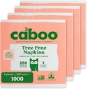 Caboo Tree Free Napkins, 4 Packs of 250, 1000 Total Napkins, Sustainable & Disposable Kitchen Napkin