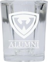 R and R Imports Wayne State 2 Ounce Etched Alumni Square Shot Glass Officially Licensed Collegiate Product